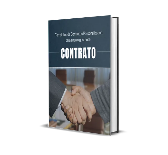 Mockup do bônus: Templates de Contratos Personalizados para ensaio gestante